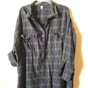 Plus size Flannel pull-over